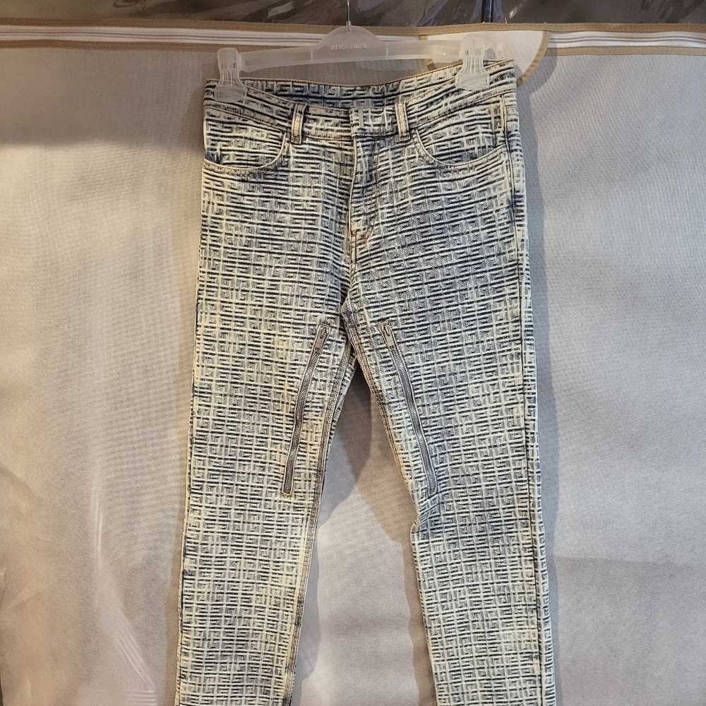 GIVENCHY 4G Jacquard Zip-Detail Slim Jeans - UNISEX